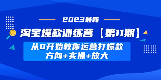 淘宝爆款训练营【第11期】 从0开始教你运营打爆款，方向+实操+放大-九节课