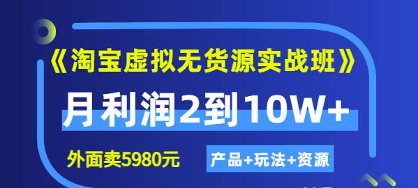 《淘宝虚拟无货源实战班》线上第四期：月利润2到10W+（产品+玩法+资源)-九节课