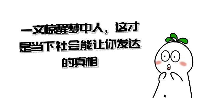 某公众号付费文章《一文惊醒梦中人，这才是当下社会能让你发达的真相》-九节课