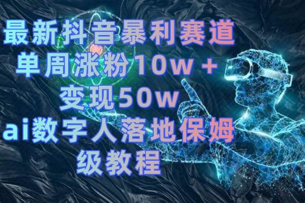 （8637期）最新抖音暴利赛道，单周涨粉10w＋变现50w的ai数字人落地保姆级教程-九节课