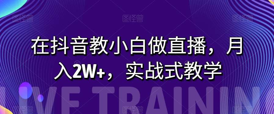 在抖音教小白做直播，月入2W+，实战式教学【揭秘】-九节课