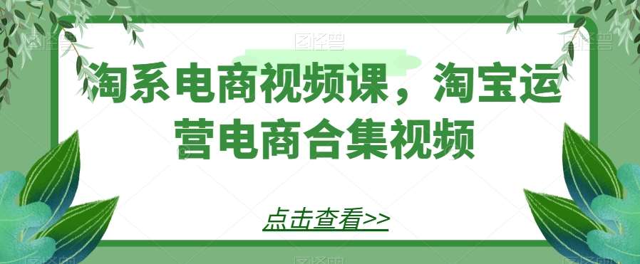 淘系电商视频课，淘宝运营电商合集视频-九节课