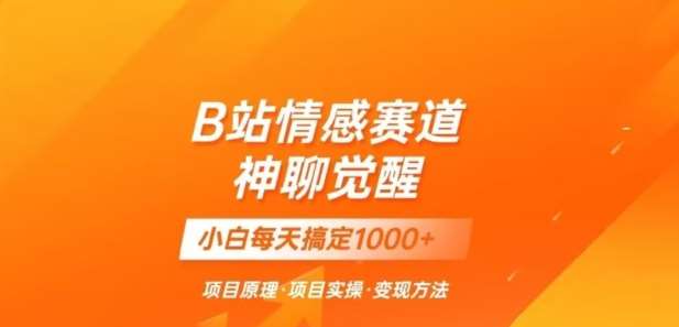 B站情感冷门蓝海赛道秒变现《神聊觉醒》一天轻松变现500+【揭秘】-九节课