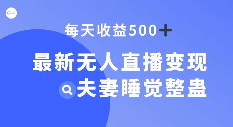 最新无人直播变现，夫妻睡觉整蛊，每天躺赚500+【揭秘】-九节课