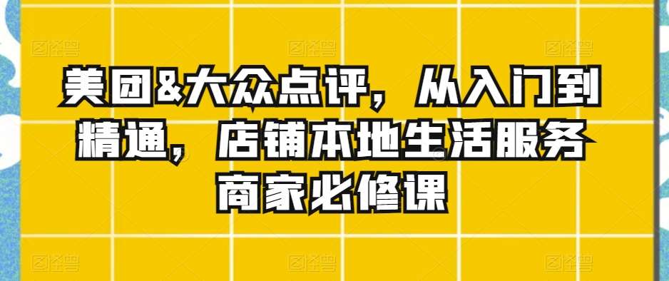 美团&大众点评，从入门到精通，店铺本地生活服务商家必修课-九节课