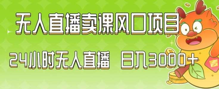 2024最新玩法无人直播卖课风口项目，全天无人直播，小白轻松上手【揭秘】-九节课