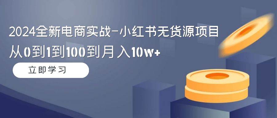 （9169期）2024全新电商实战-小红书无货源项目：从0到1到100到月入10w+-九节课