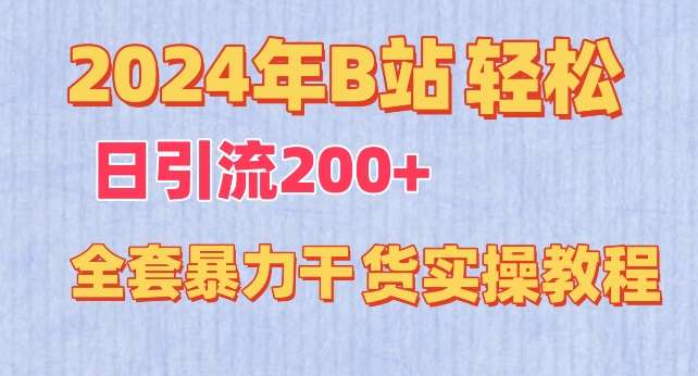 2024年B站轻松日引流200+的全套暴力干货实操教程【揭秘】-九节课