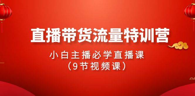 2024直播带货流量特训营，小白主播必学直播课（9节视频课）-九节课