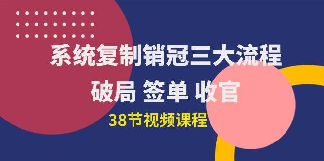 （10171期）系统复制 销冠三大流程，破局 签单 收官（38节视频课）-九节课