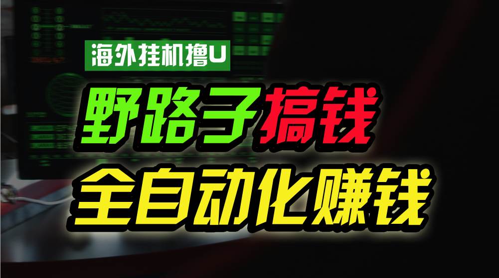 海外挂机撸U新平台，日赚15美元，全程无人值守，可批量放大，工作室内部项目！-九节课