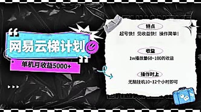 （10389期）2024网易云云梯计划 单机日300+ 无脑月入5000+-九节课