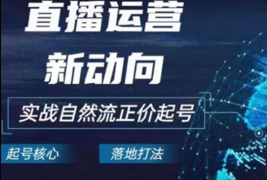 2024电商自然流起号，​直播运营新动向，实战自然流正价起号-九节课