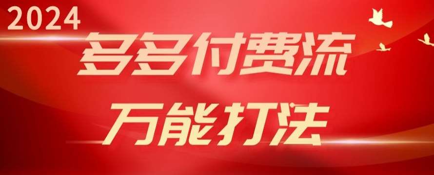 2024多多付费流万能打法、强付费起爆、流量逻辑、高转化、高投产【揭秘】-九节课