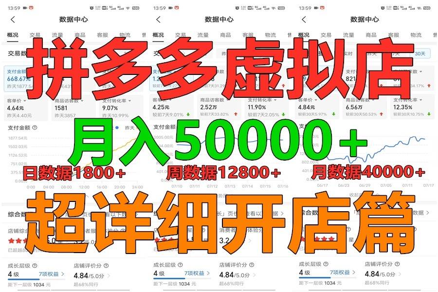 拼多多虚拟电商训练营月入40000+你也行，暴利稳定长久，副业首选-九节课