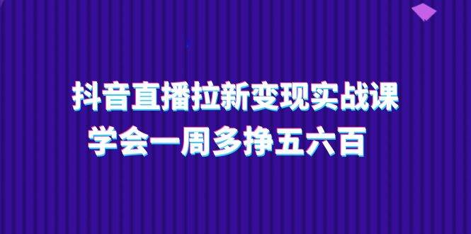 （11254期）抖音直播拉新变现实操课，学会一周多挣五六百（15节课）-九节课