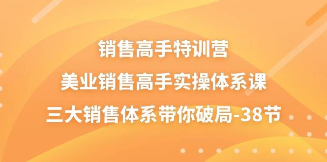 （10939期）销售-高手特训营，美业-销售高手实操体系课，三大销售体系带你破局-38节-九节课