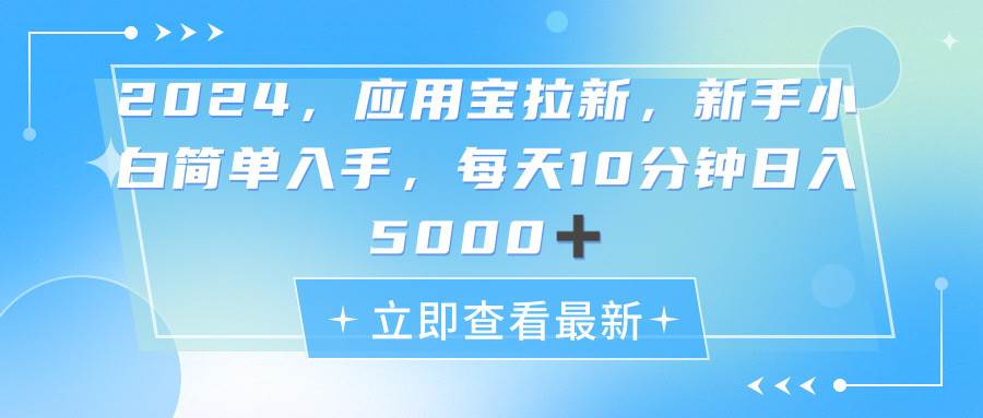 （11236期）2024应用宝拉新，真正的蓝海项目，每天动动手指，日入5000+-九节课