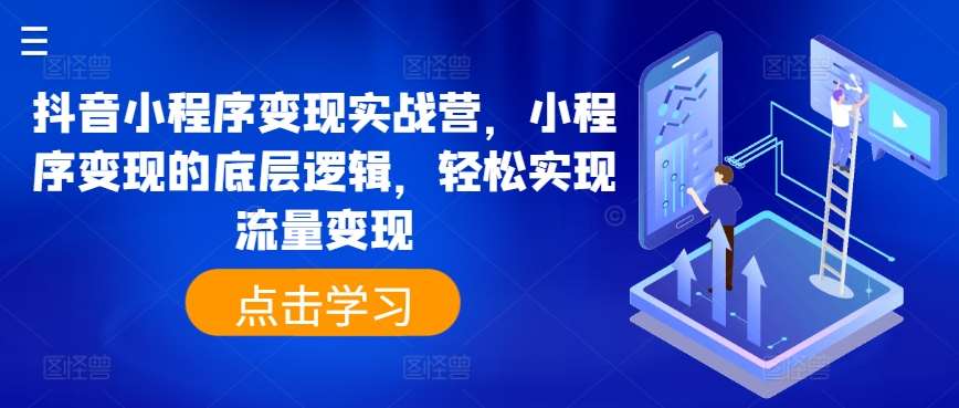 抖音小程序变现实战营，小程序变现的底层逻辑，轻松实现流量变现-九节课