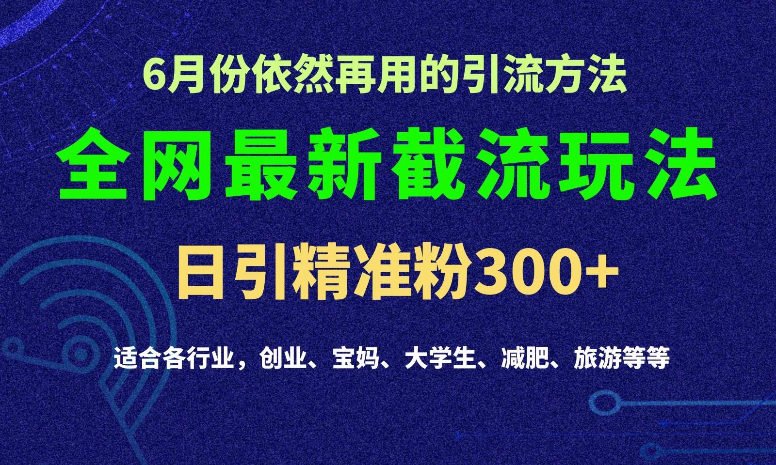 2024全网最新截留玩法，每日引流突破300+-九节课