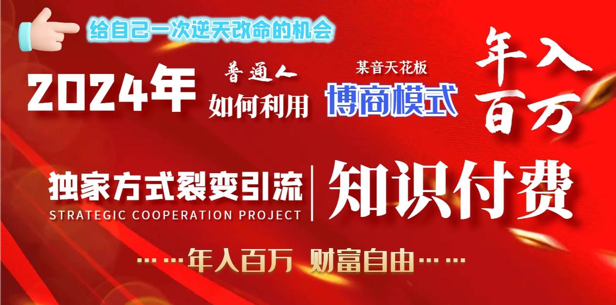 2024年普通人如何利用博商模式做翻身项目年入百万，财富自由-九节课