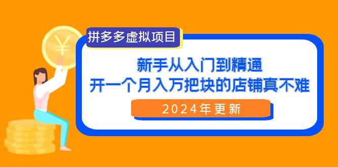 拼多多虚拟项目：入门到精通，开一个月入万把块的店铺 真不难（24年更新）-九节课