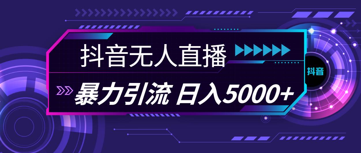 抖音无人直播，暴利引流，日入5000+-九节课