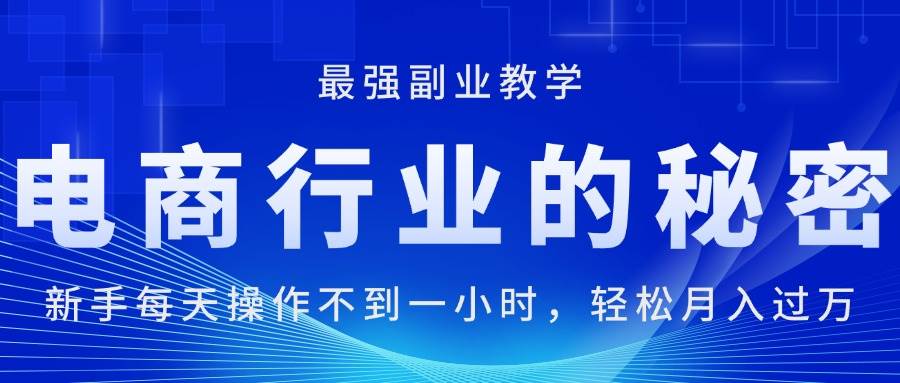 图片[1]-电商行业的秘密，新手每天操作不到一小时，月入过万轻轻松松，最强副业…-九节课