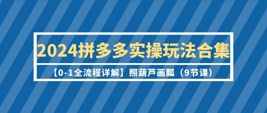 2024拼多多实操玩法合集【0-1全流程详解】照葫芦画瓢（9节课）-九节课