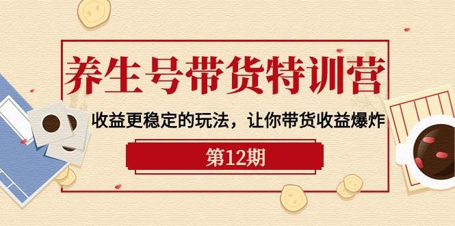 养生号带货特训营【12期】收益更稳定的玩法，让你带货收益爆炸-9节直播课-九节课