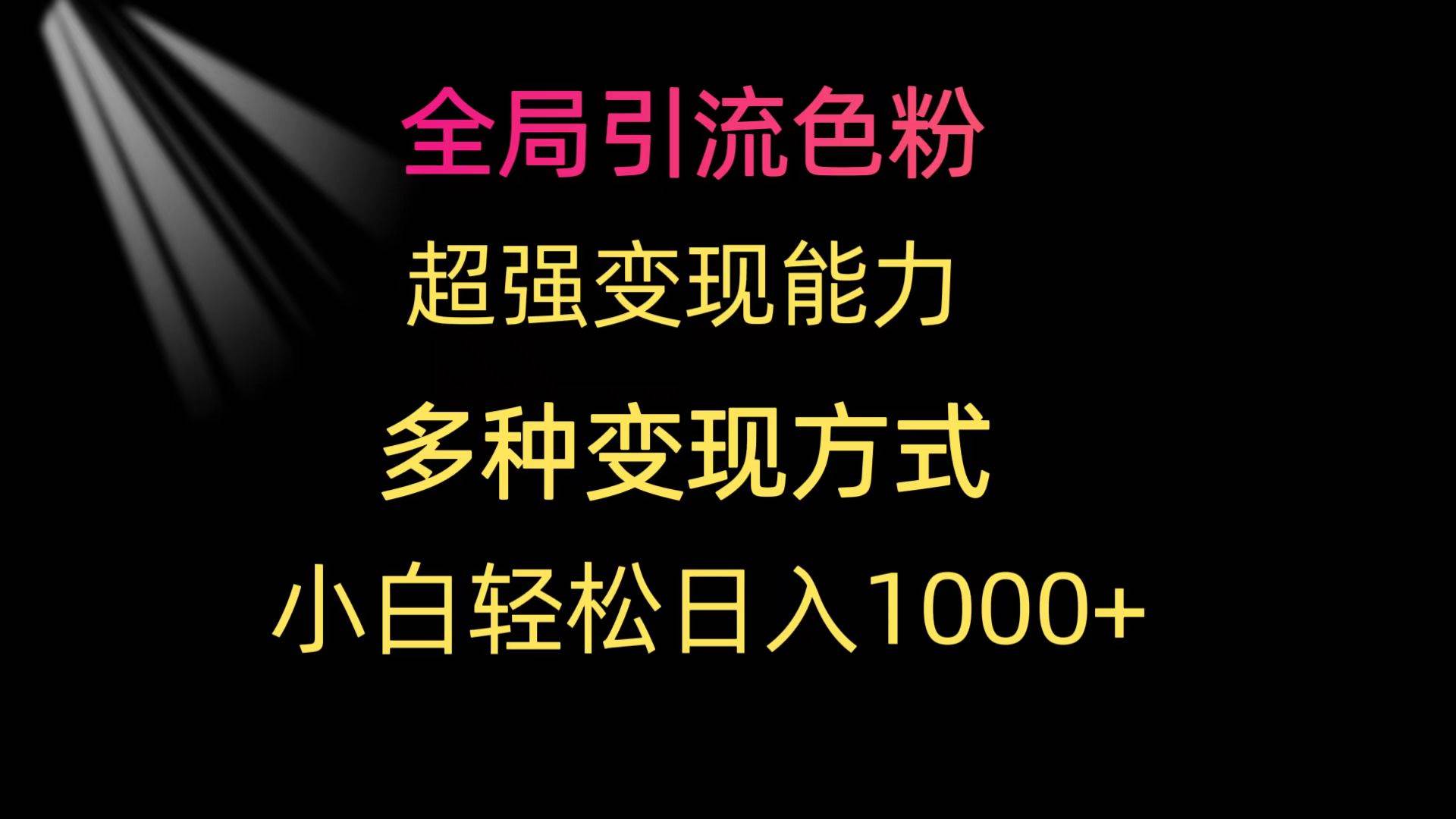 全局引流色粉 超强变现能力 多种变现方式 小白轻松日入1000+-九节课