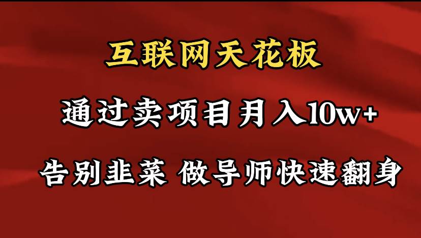 导师训练营互联网的天花板，让你告别韭菜，通过卖项目月入10w+，一定要…-九节课