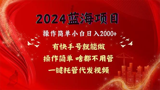 2024蓝海项目，网盘拉新，操作简单小白日入2000+，一键托管代发视频，…-九节课