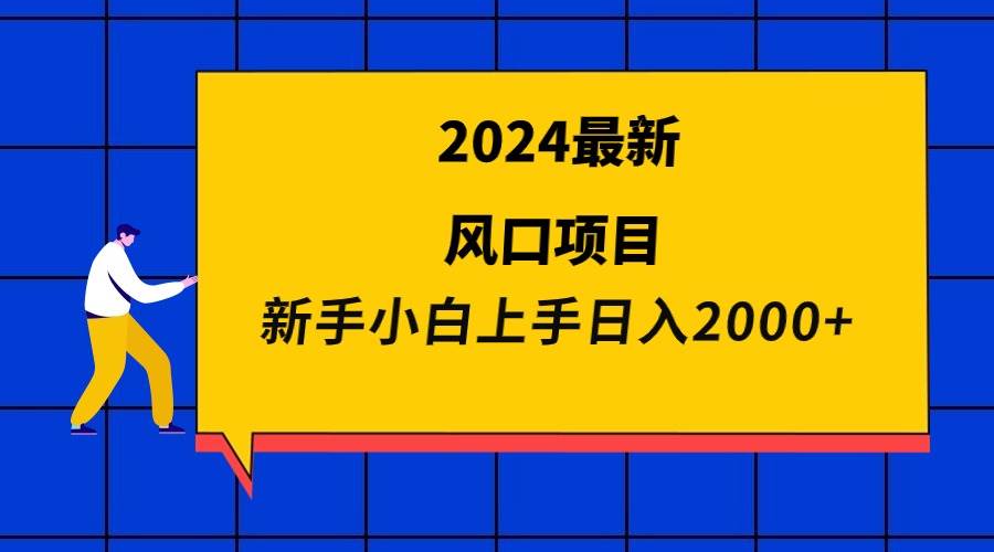 2024最新风口项目 新手小白日入2000+-九节课