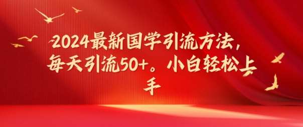 2024最新国学引流方法，每天引流50+，小白轻松上手【揭秘】-九节课