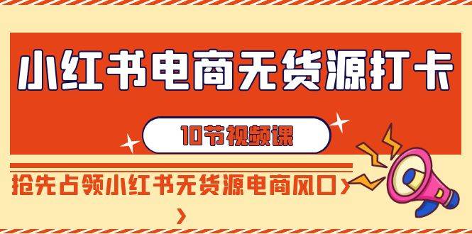 小红书电商-无货源打卡，抢先占领小红书无货源电商风口（10节课）-九节课