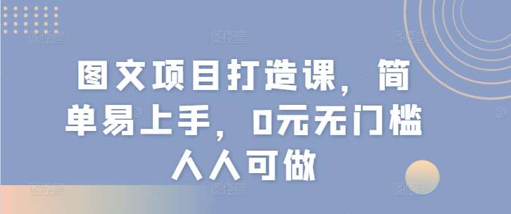 图文项目打造课，简单易上手，0元无门槛人人可做-九节课