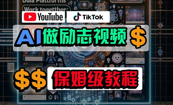 利用AI制作励志视频，在YouTube和TikTok赚钱，小白可做（附工具）-九节课