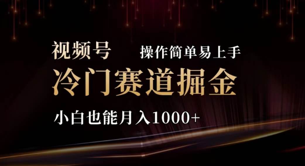 2024视频号冷门赛道掘金，操作简单轻松上手，小白也能月入1000+-九节课