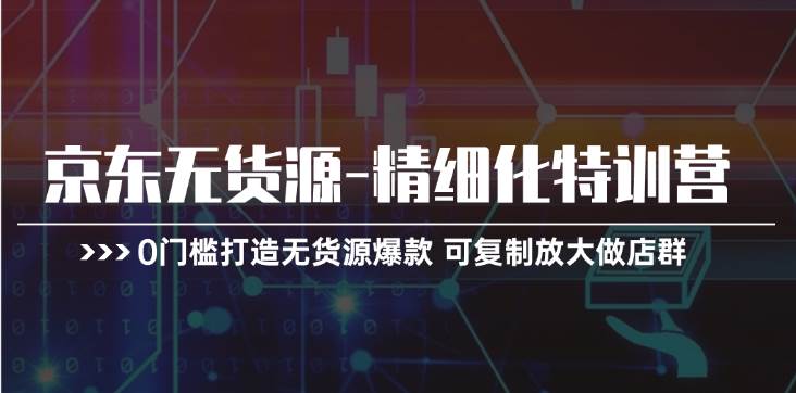 京东无货源-精细化特训营，0门槛打造无货源爆款 可复制放大做店群-九节课