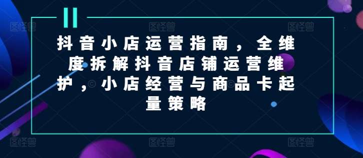 抖音小店运营指南，全维度拆解抖音店铺运营维护，小店经营与商品卡起量策略-九节课