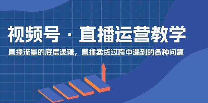 视频号 直播运营教学：直播流量的底层逻辑，直播卖货过程中遇到的各种问题-九节课