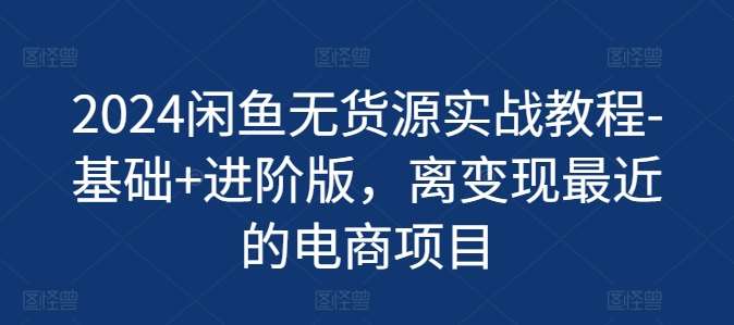 2024闲鱼无货源实战教程-基础+进阶版，离变现最近的电商项目-九节课