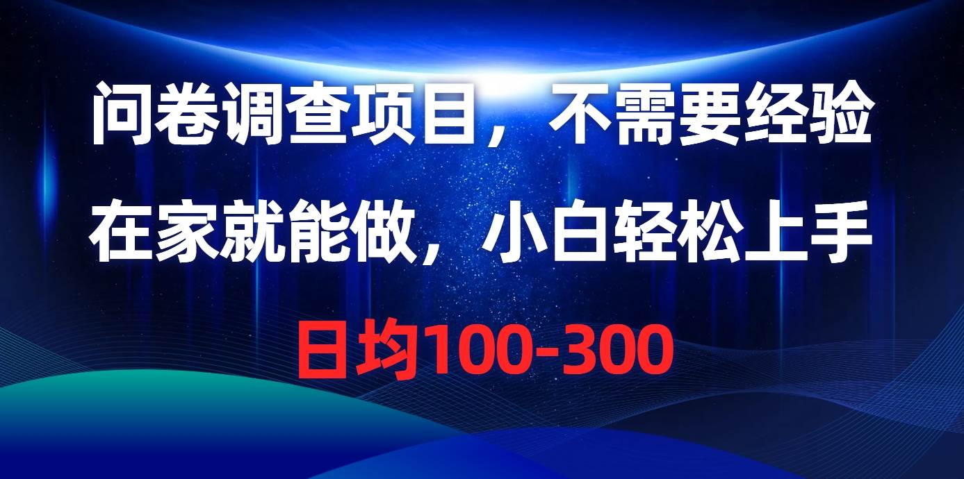 图片[1]-问卷调查项目，不需要经验，在家就能做，小白轻松上手，日均100-300-九节课