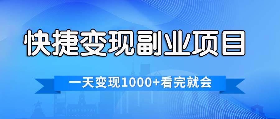 快捷变现的副业项目，一天变现1000+，各平台最火赛道，看完就会-九节课