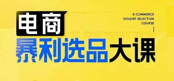 电商暴利选品大课，3大选品思维模式，助力电商企业实现利润突破-九节课