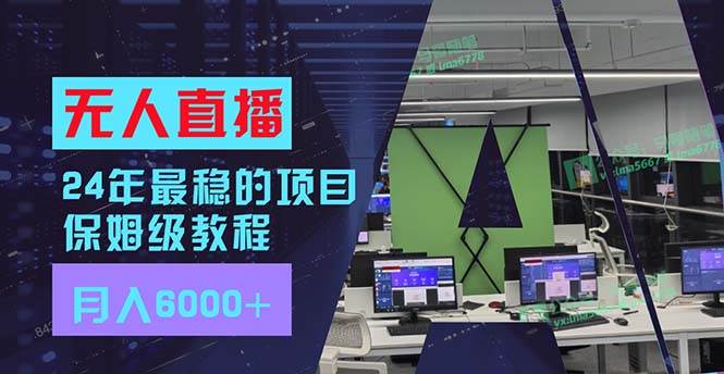 24年最稳项目“无人直播”玩法，每月躺赚6000+，有手就会，新手福音-九节课