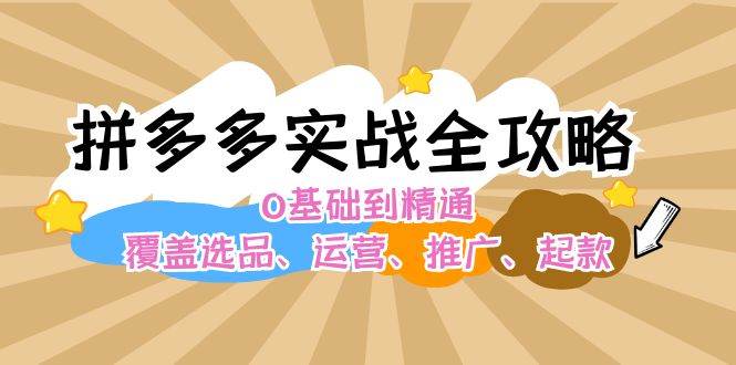 （12292期）拼多多实战全攻略：0基础到精通，覆盖选品、运营、推广、起款-九节课