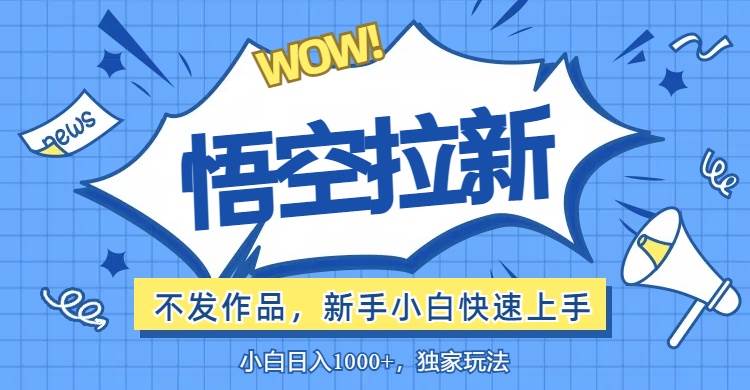 （12243期）悟空拉新最新玩法，无需作品暴力出单，小白快速上手-九节课