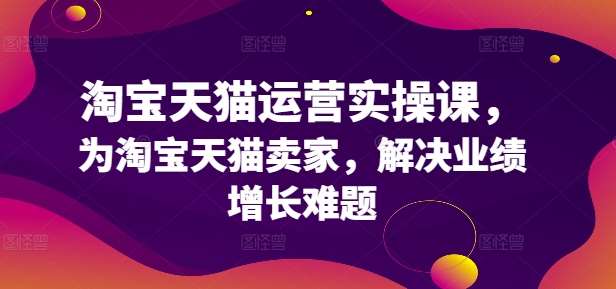 淘宝天猫运营实操课，为淘宝天猫卖家，解决业绩增长难题-九节课